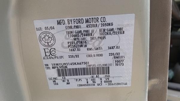 Photo 3 VIN: 1FMYU93145KA67501 - FORD ESCAPE 