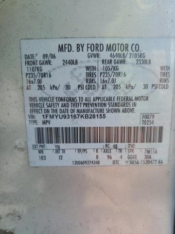 Photo 11 VIN: 1FMYU93167KB28155 - FORD ESCAPE 