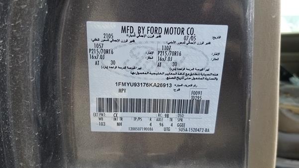 Photo 2 VIN: 1FMYU93176KA26913 - FORD ESCAPE 