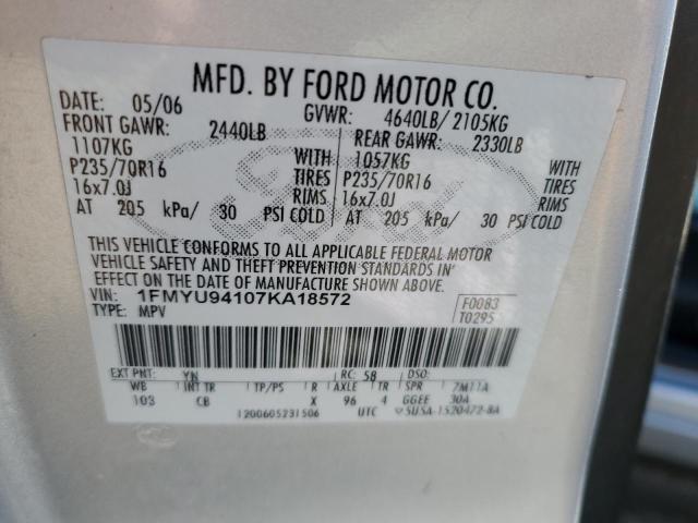 Photo 11 VIN: 1FMYU94107KA18572 - FORD ESCAPE 