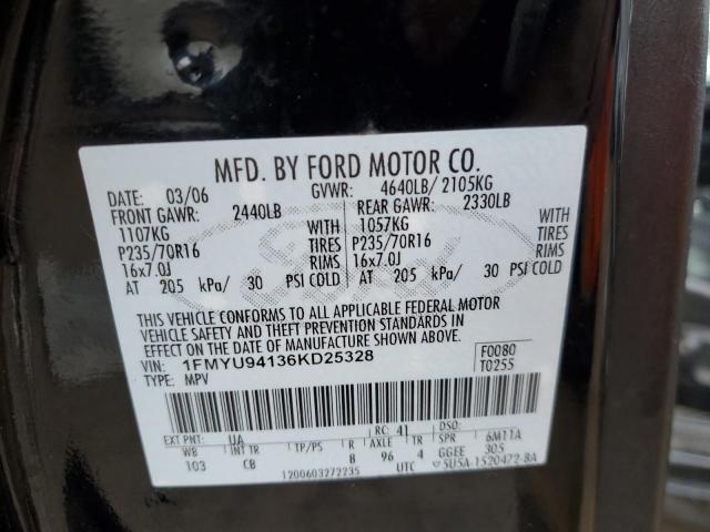 Photo 11 VIN: 1FMYU94136KD25328 - FORD ESCAPE 