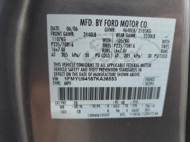 Photo 12 VIN: 1FMYU94187KA38553 - FORD ESCAPE 