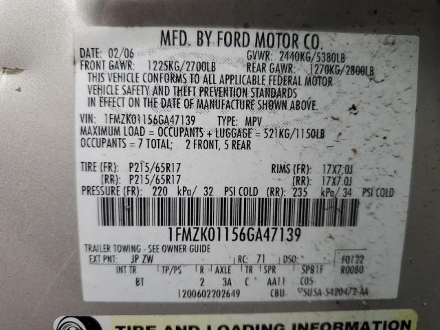 Photo 12 VIN: 1FMZK01156GA47139 - FORD FREESTYLE 