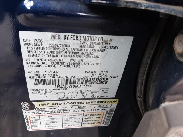 Photo 13 VIN: 1FMZK02106GA35866 - FORD FREESTYLE 