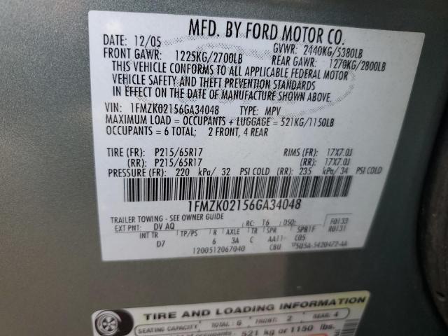 Photo 12 VIN: 1FMZK02156GA34048 - FORD FREESTYLE 