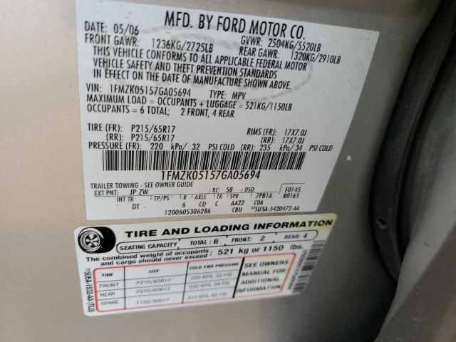 Photo 13 VIN: 1FMZK05157GA05694 - FORD FREESTYLE 