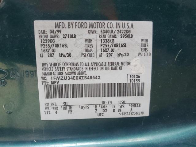 Photo 12 VIN: 1FMZU34E0XZB48542 - FORD EXPLORER 