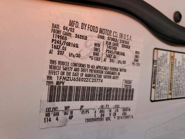 Photo 12 VIN: 1FMZU65E02ZC25774 - FORD EXPLORER L 