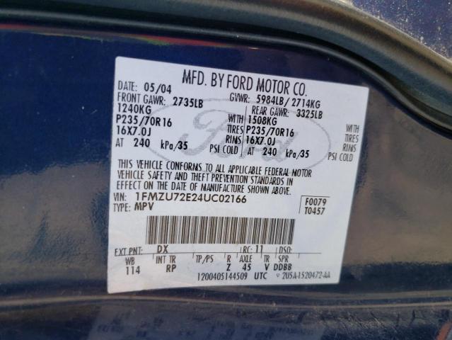 Photo 12 VIN: 1FMZU72E24UC02166 - FORD EXPLORER 