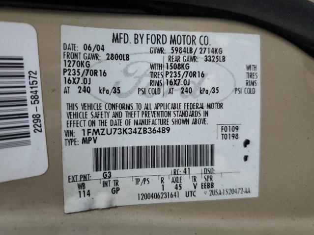 Photo 12 VIN: 1FMZU73K34ZB36489 - FORD EXPLORER X 