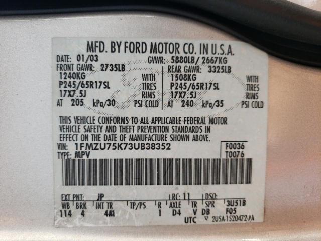 Photo 12 VIN: 1FMZU75K73UB38352 - FORD EXPLORER L 