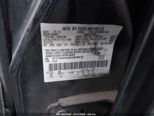 Photo 8 VIN: 1FT7W2A60EEB09015 - FORD F-250 