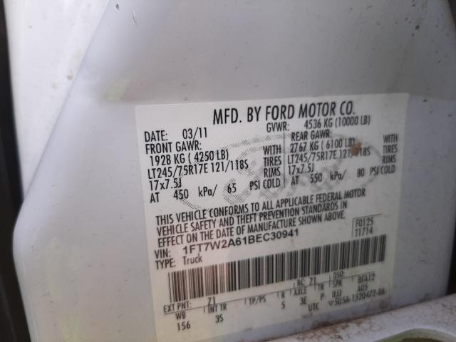 Photo 9 VIN: 1FT7W2A61BEC30941 - FORD F250 SUPER 