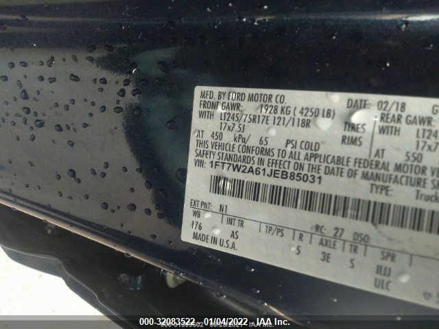 Photo 8 VIN: 1FT7W2A61JEB85031 - FORD SUPER DUTY F-250 SRW 