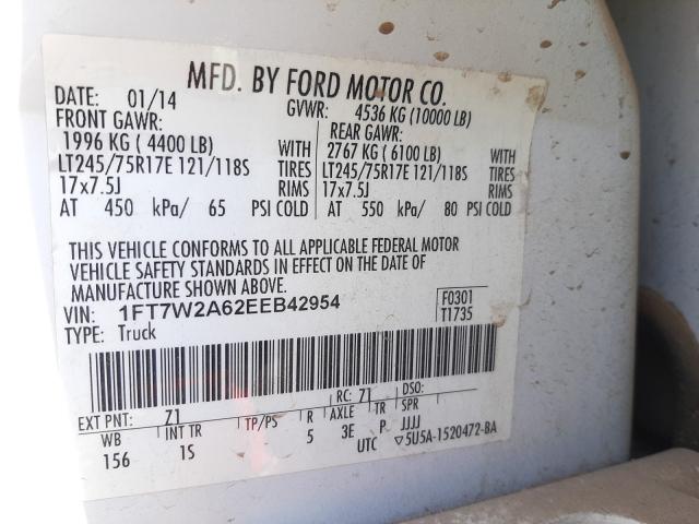 Photo 9 VIN: 1FT7W2A62EEB42954 - FORD F250 SUPER 