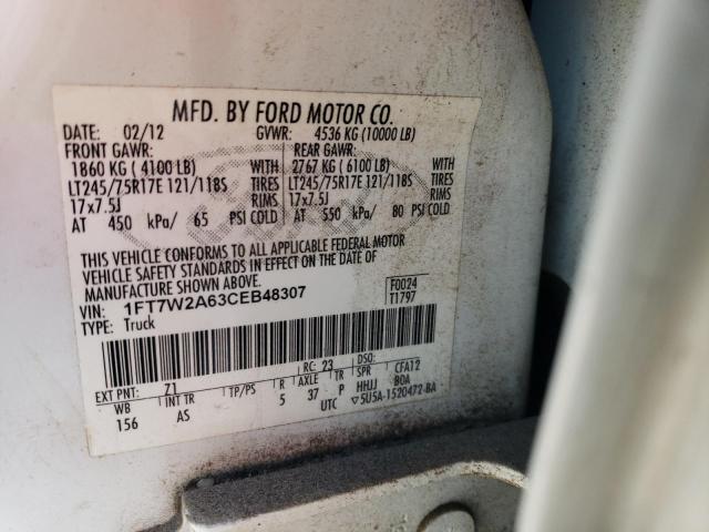 Photo 12 VIN: 1FT7W2A63CEB48307 - FORD F250 SUPER 