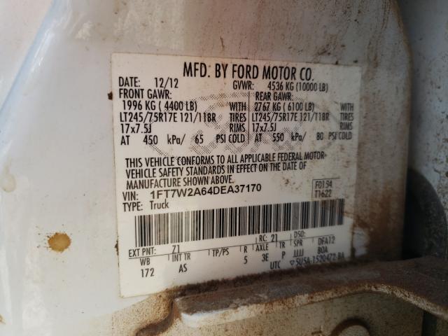 Photo 9 VIN: 1FT7W2A64DEA37170 - FORD F250 SUPER 