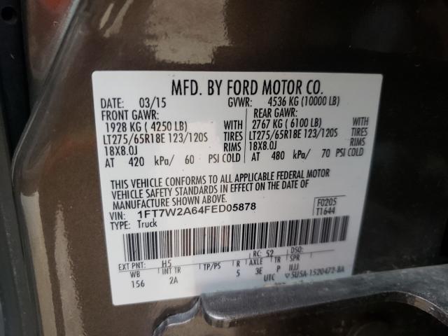 Photo 9 VIN: 1FT7W2A64FED05878 - FORD F250 SUPER 