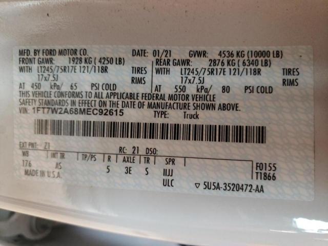 Photo 9 VIN: 1FT7W2A68MEC92615 - FORD F250 SUPER 