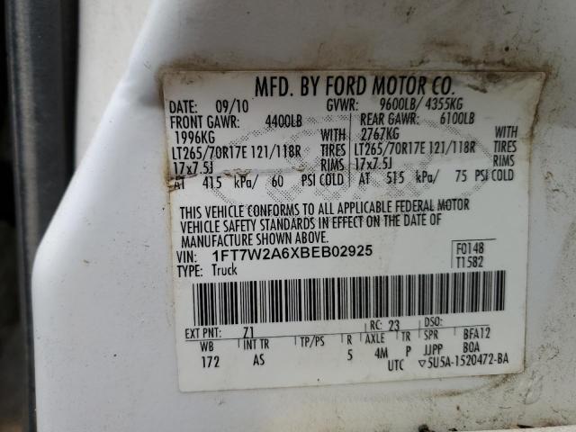 Photo 11 VIN: 1FT7W2A6XBEB02925 - FORD F250 SUPER 