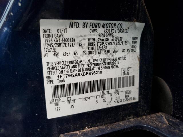 Photo 9 VIN: 1FT7W2A6XBEB96210 - FORD F250 SUPER 