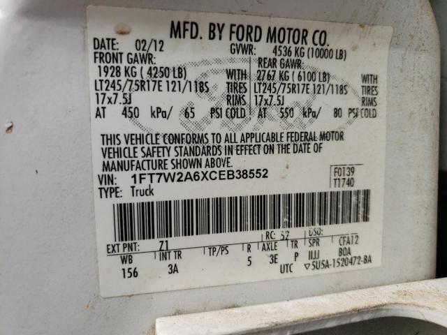 Photo 11 VIN: 1FT7W2A6XCEB38552 - FORD F250 SUPER 