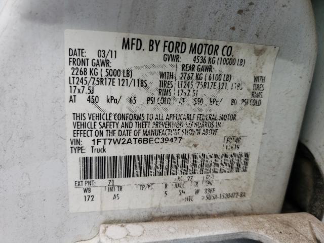 Photo 9 VIN: 1FT7W2AT6BEC39477 - FORD F250 SUPER 