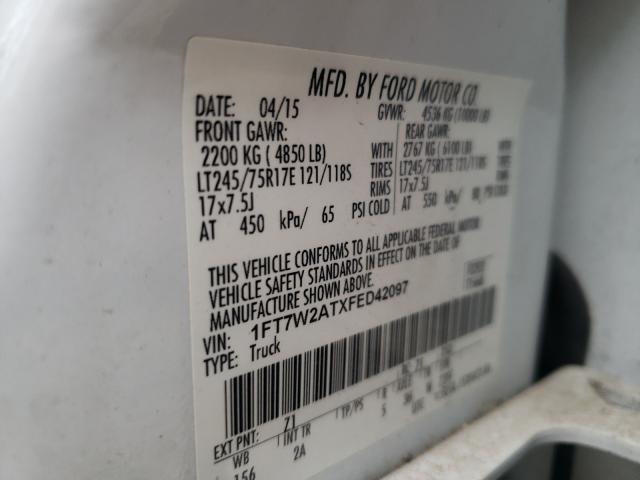 Photo 9 VIN: 1FT7W2ATXFED42097 - FORD F250 SUPER 