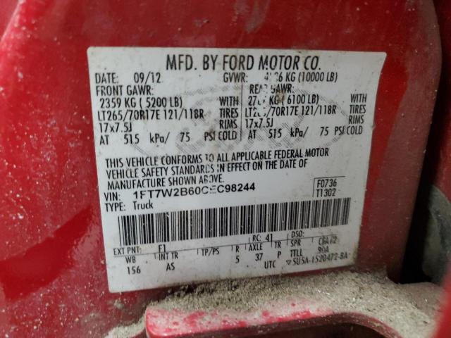 Photo 12 VIN: 1FT7W2B60CEC98244 - FORD F250 SUPER 