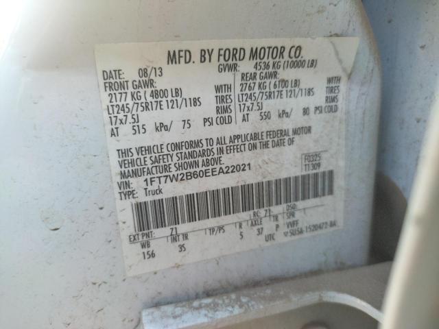 Photo 9 VIN: 1FT7W2B60EEA22021 - FORD F250 SUPER 