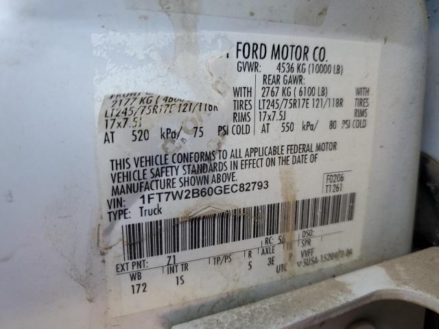 Photo 12 VIN: 1FT7W2B60GEC82793 - FORD F250 SUPER 