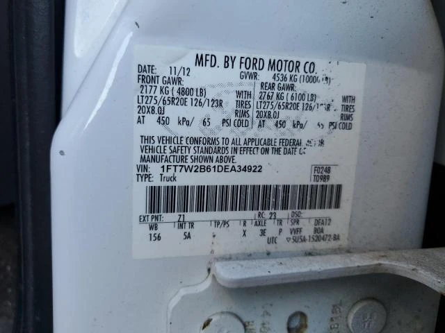 Photo 12 VIN: 1FT7W2B61DEA34922 - FORD F250 SUPER 