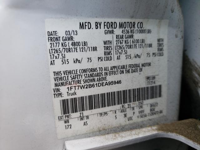 Photo 9 VIN: 1FT7W2B61DEA95946 - FORD F250 SUPER 