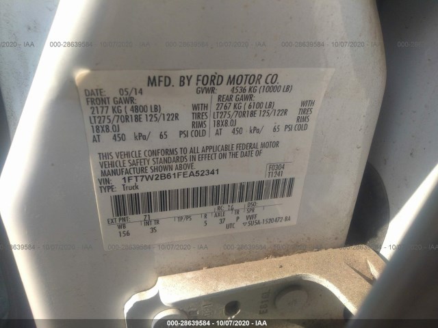 Photo 8 VIN: 1FT7W2B61FEA52341 - FORD SUPER DUTY F-250 SRW 