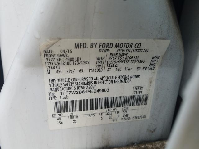 Photo 9 VIN: 1FT7W2B61FED49903 - FORD F250 SUPER 