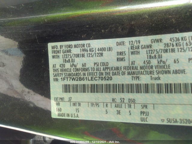 Photo 8 VIN: 1FT7W2B61LEC70520 - FORD SUPER DUTY F-250 SRW 