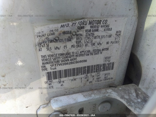 Photo 8 VIN: 1FT7W2B62BEB05056 - FORD SUPER DUTY F-250 