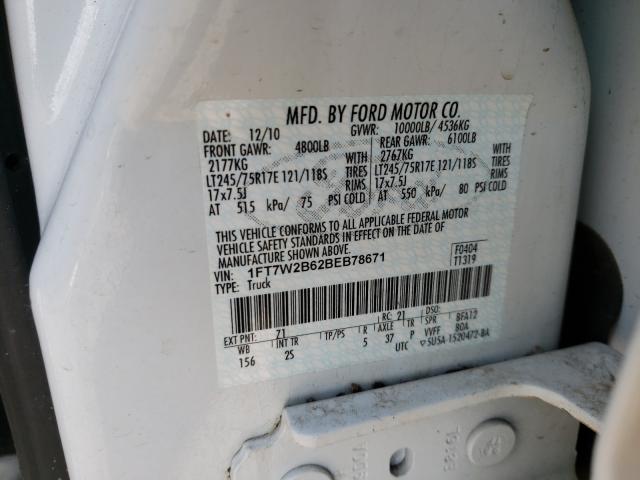 Photo 9 VIN: 1FT7W2B62BEB78671 - FORD F250 