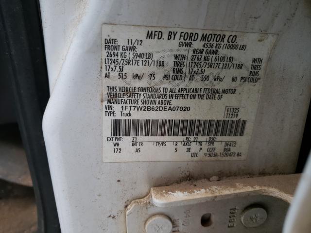 Photo 9 VIN: 1FT7W2B62DEA07020 - FORD F250 SUPER 