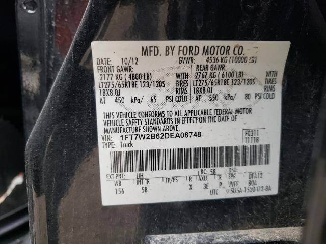 Photo 9 VIN: 1FT7W2B62DEA08748 - FORD F250 SUPER 