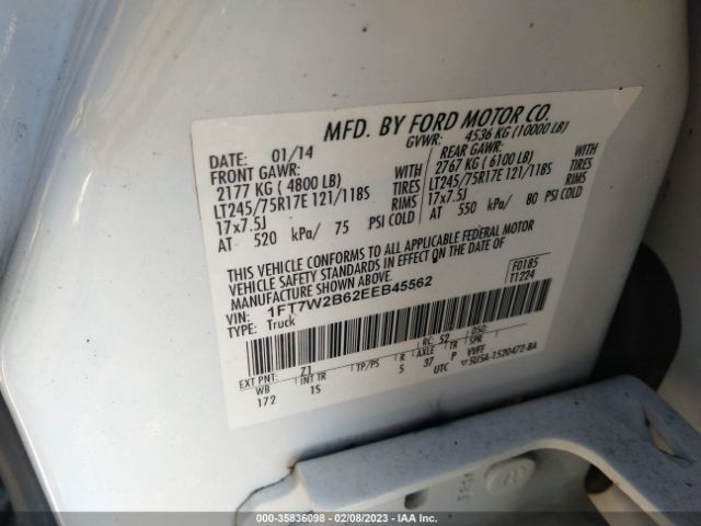 Photo 8 VIN: 1FT7W2B62EEB45562 - FORD F-250 