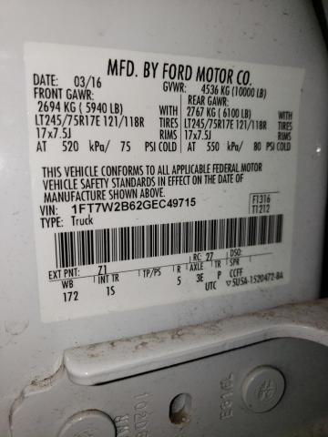 Photo 11 VIN: 1FT7W2B62GEC49715 - FORD F250 SUPER 