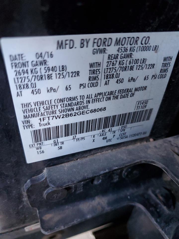 Photo 11 VIN: 1FT7W2B62GEC68068 - FORD F250 