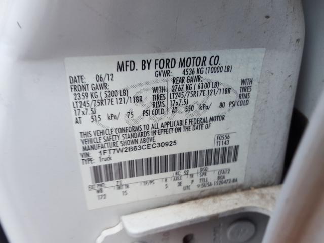 Photo 9 VIN: 1FT7W2B63CEC30925 - FORD F250 SUPER 