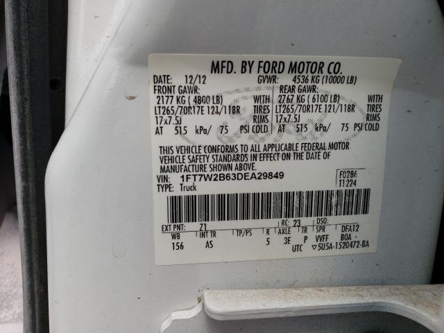 Photo 9 VIN: 1FT7W2B63DEA29849 - FORD F250 SUPER 