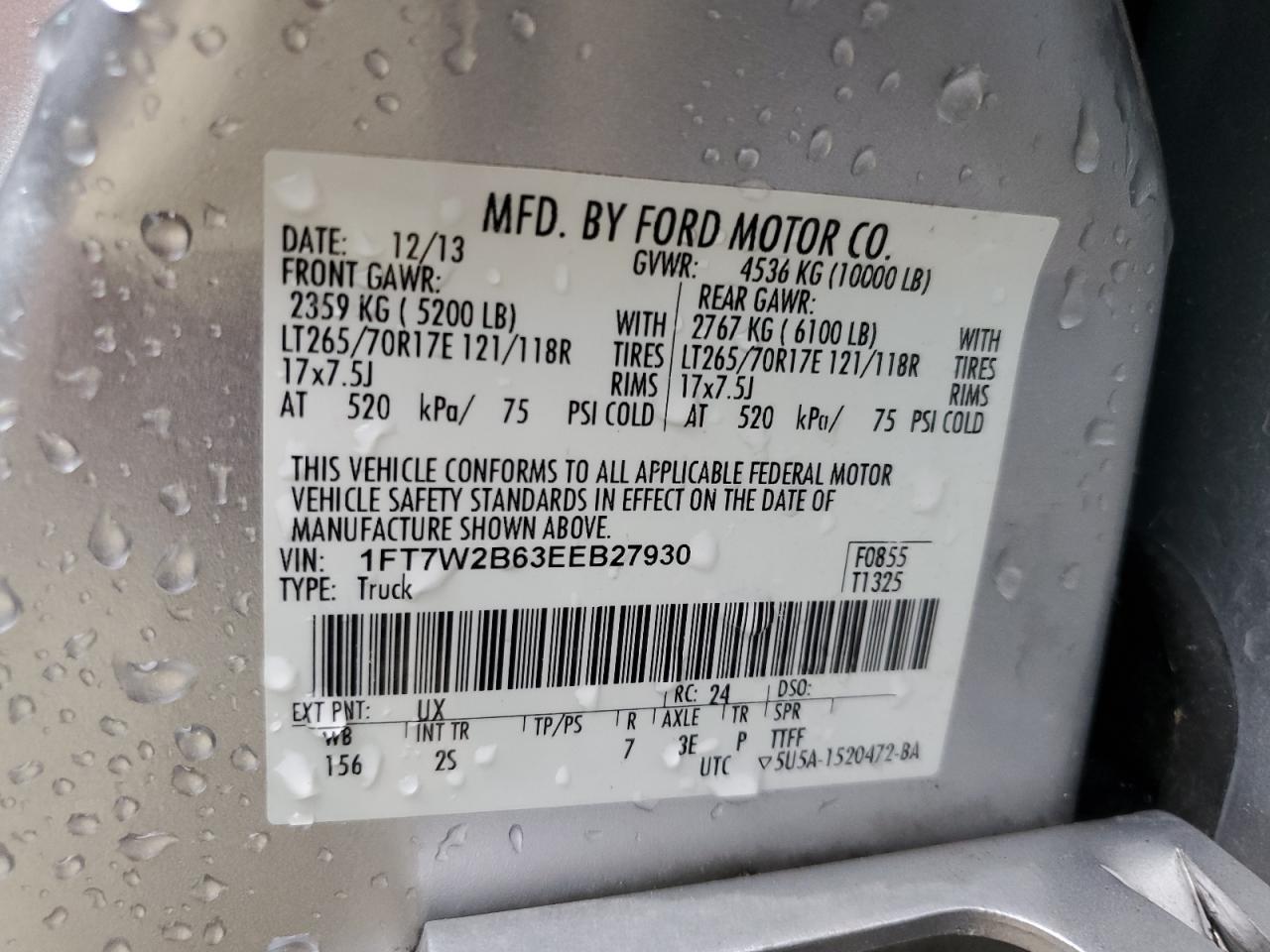 Photo 11 VIN: 1FT7W2B63EEB27930 - FORD F250 