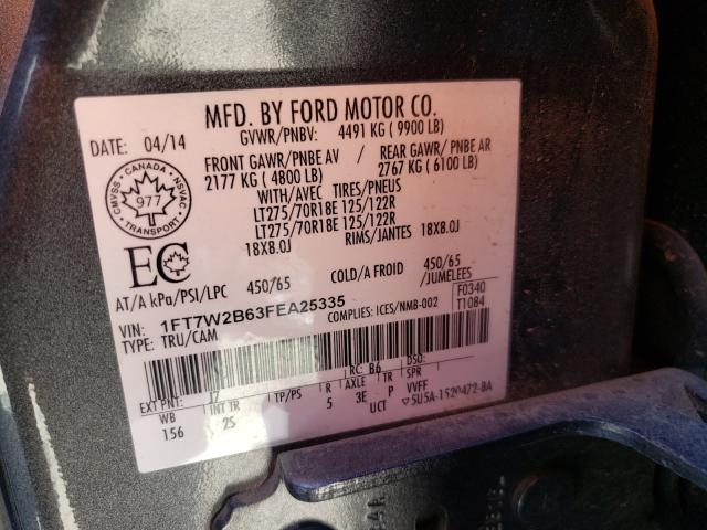 Photo 9 VIN: 1FT7W2B63FEA25335 - FORD F250 SUPER 