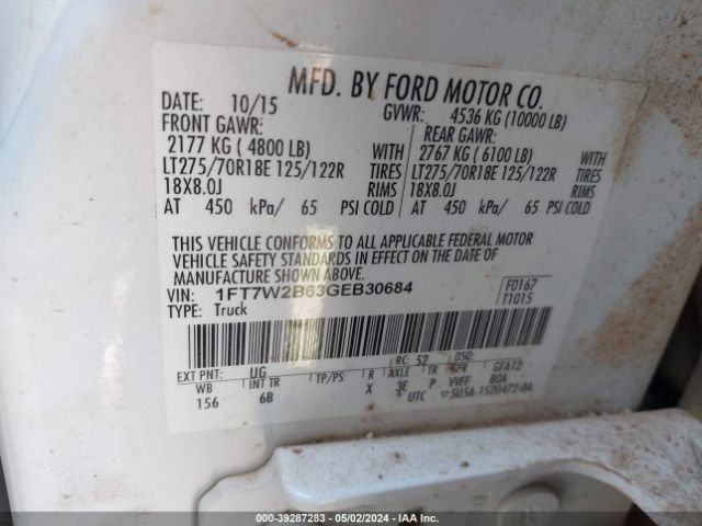 Photo 8 VIN: 1FT7W2B63GEB30684 - FORD F-250 