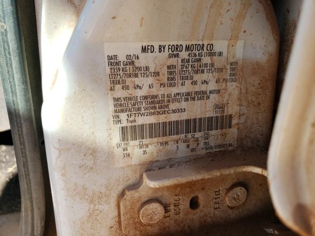 Photo 9 VIN: 1FT7W2B63GEC30333 - FORD F250 SUPER 