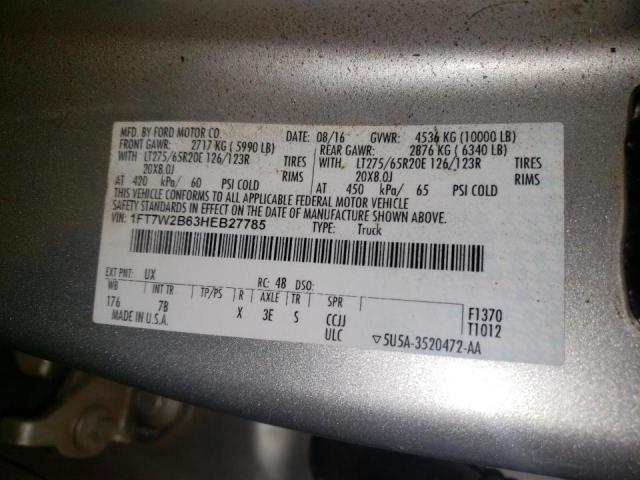 Photo 9 VIN: 1FT7W2B63HEB27785 - FORD F250 SUPER 